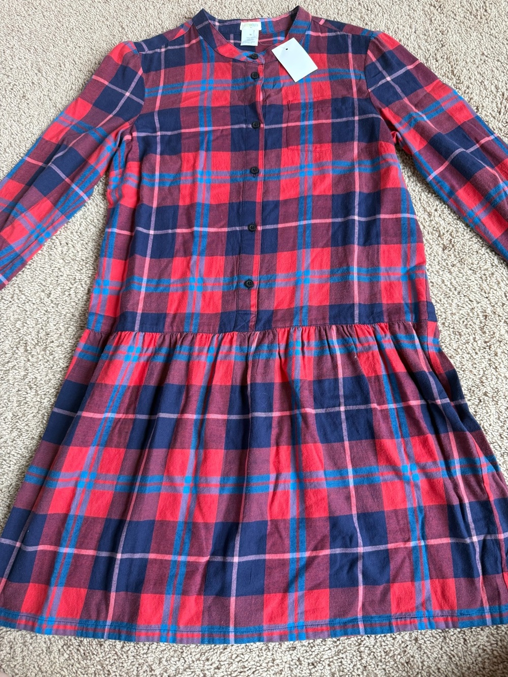 NWT J.Crew Crewcuts Girls Plaid Drop Waist Dress | Size 14